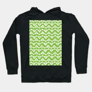 Lime Green White Hand Drawn Chevron Triangle Pattern Hoodie